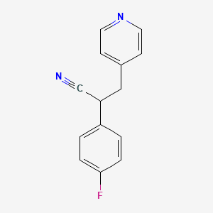 molecular formula C14H11FN2 B8297735 2-Cyano-2-(4-fluorophenyl)-1-(4-pyridyl)ethane 