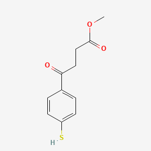 molecular formula C11H12O3S B8297783 4-Mercapto-gamma-oxobenzenebutanoic acid, methyl ester 