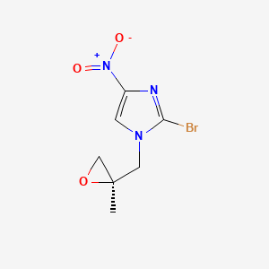 molecular formula C7H8BrN3O3 B8297830 (R)-2-bromo-4-nitro-1-(2-methyl-2-oxiranylmethyl)imidazole 