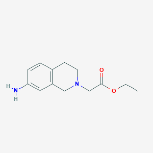molecular formula C13H18N2O2 B8297843 7-Amino-2-(ethoxycarbonylmethyl)-1,2,3,4-tetrahydroisoquinoline 