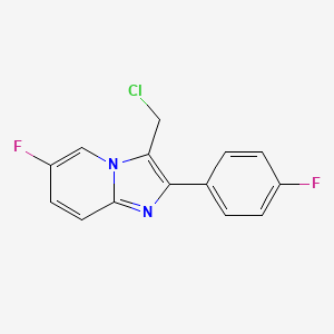 molecular formula C14H9ClF2N2 B8297852 3-(Chloromethyl)-6-fluoro-2-(4-fluorophenyl)imidazo[1,2-a]pyridine 