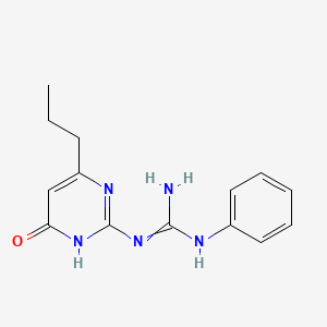 molecular formula C14H17N5O B8297859 N-(6-oxo-4-propyl-1,6-dihydropyrimidin-2-yl)-N'-phenylguanidine 
