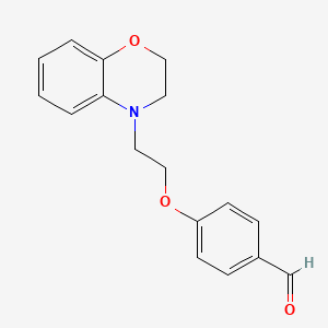 molecular formula C17H17NO3 B8297886 4-[2-(2,3-Dihydro-1,4-benzoxazin-4-yl)ethoxy]benzaldehyde 
