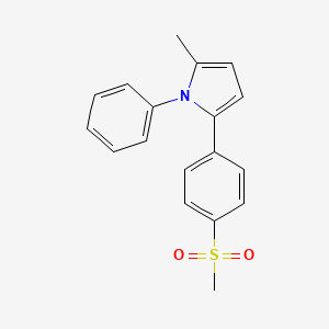 molecular formula C18H17NO2S B8297941 1-Phenyl-2-methyl-5-[4-(methylsulfonyl)phenyl]-1H-pyrrole 