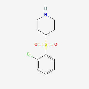 molecular formula C11H14ClNO2S B8297943 4-[(2-Chlorophenyl)sulfonyl]piperidine 