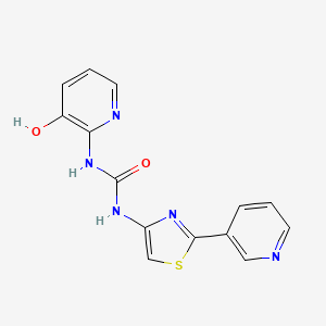 molecular formula C14H11N5O2S B8297965 1-(3-Hydroxy-pyridin-2-yl)-3-(2-pyridin-3-yl-thiazol-4-yl)-urea 