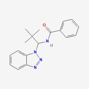 molecular formula C18H20N4O B8297970 N-[2,2-Dimethyl-1-(1H-benzotriazol-1-yl)propyl]benzamide 