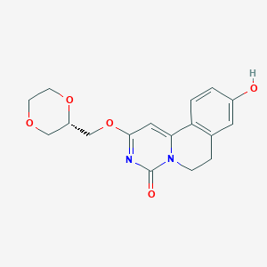 molecular formula C17H18N2O5 B8297974 2-((S)-1-[1,4]dioxan-2-ylmethoxy)-9-hydroxy-6,7-dihydro-pyrimido[6,1-a]isoquinolin-4-one 