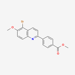 molecular formula C18H14BrNO3 B8297975 Methyl 4-(5-bromo-6-methoxyquinolin-2-yl)benzoate 