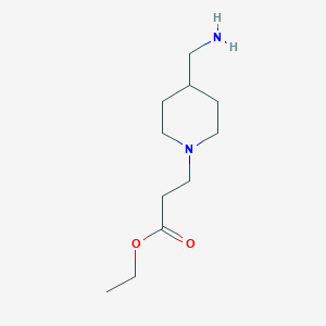 molecular formula C11H22N2O2 B8297978 Ethyl 3-[4-(aminomethyl)piperidin-1-yl]propanoate 