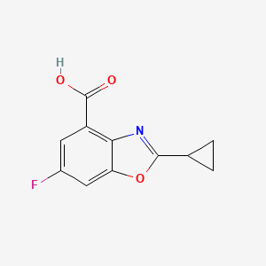 molecular formula C11H8FNO3 B8297991 2-Cyclopropyl-6-fluorobenzoxazole-4-carboxylic acid 