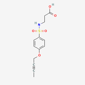 molecular formula C13H15NO5S B8297999 N-{[4-(2-butynyloxy)phenyl]sulfonyl}-beta-alanine 