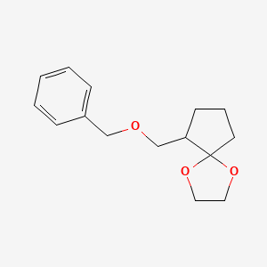 molecular formula C15H20O3 B8298007 6-[(Benzyloxy)methyl]-1,4-dioxaspiro[4.4]nonane CAS No. 88733-69-1