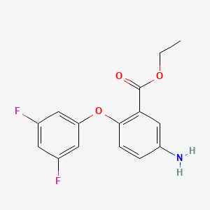 molecular formula C15H13F2NO3 B8298026 Ethyl 5-amino-2-(3,5-difluorophenoxy)benzoate 
