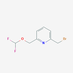 molecular formula C8H8BrF2NO B8298034 Pyridine, 2-(bromomethyl)-6-[(difluoromethoxy)methyl]- 