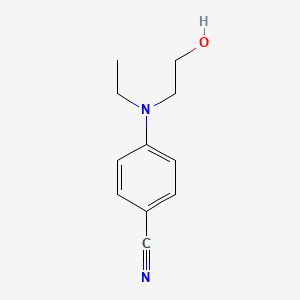 molecular formula C11H14N2O B8298055 4-[N-Ethyl,N-(2-hydroxyethyl)amino]benzonitrile 