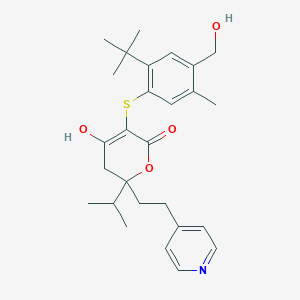 5-[2-tert-butyl-4-(hydroxymethyl)-5-methyl-phenyl]sulfanyl-4-hydroxy-2-isopropyl-2-[2-(4-pyridyl)ethyl]-3H-pyran-6-one