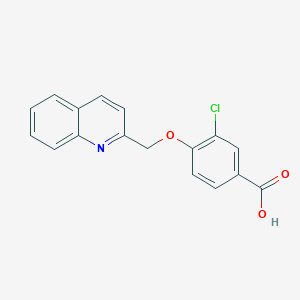 molecular formula C17H12ClNO3 B8298065 3-Chloro4-(quinolin-2-ylmethoxy)-benzoic acid 