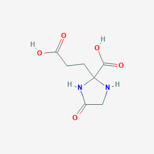 molecular formula C7H10N2O5 B8298136 2-Carboxy-4-oxo-2-imidazolidinepropanoic acid 