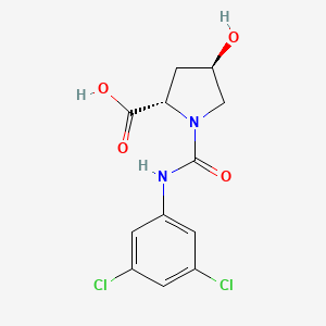 molecular formula C12H12Cl2N2O4 B8298152 (4R)-1-{[(3,5-dichlorophenyl)amino]carbonyl}-4-hydroxy-L-proline 