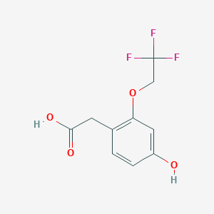 molecular formula C10H9F3O4 B8298154 4-Hydroxy-2-(2,2,2-trifluoroethoxy)phenylacetic acid 