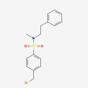 molecular formula C16H18BrNO2S B8298165 N-methyl-N-(2-phenylethyl)-4-(bromomethyl)benzenesulfonamide 