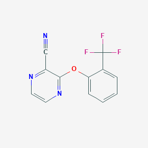 molecular formula C12H6F3N3O B8298189 2-(Trifluoromethylphenoxy)-3-cyanopyrazine 