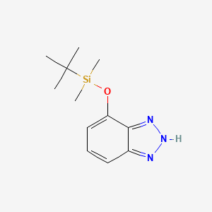 molecular formula C12H19N3OSi B8298191 4-(tert-Butyl-dimethyl-silanyloxy)-1H-benzotriazole 