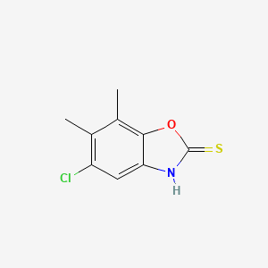 molecular formula C9H8ClNOS B8298199 5-Chloro-6,7-dimethyl-2-mercaptobenzoxazole CAS No. 199293-11-3