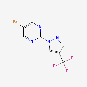molecular formula C8H4BrF3N4 B8298222 5-bromo-2-(4-(trifluoromethyl)-1H-pyrazol-1-yl)pyrimidine 