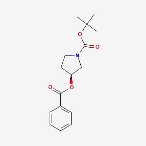 molecular formula C16H21NO4 B8298268 (S)-3-benzoyloxy-1-t-butoxycarbonylpyrrolidine 