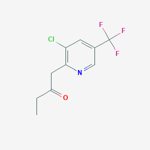 molecular formula C10H9ClF3NO B8298302 1-[3-Chloro-5-(trifluoromethyl)-2-pyridinyl]-2-butanone 