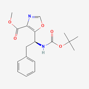 molecular formula C18H22N2O5 B8298374 (s)-5-(1-Tert-butoxycarbonylamino-2-phenylethyl)oxazole-4-carboxylic acid methyl ester 
