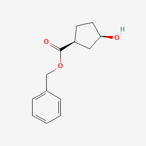 molecular formula C13H16O3 B8298413 (1R,3S)-benzyl-3-hydroxycyclopentanecarboxylate 