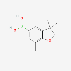 molecular formula C11H15BO3 B8298419 3,3,7-Trimethyl-2,3-dihydro-benzofuran-5-boronic Acid 