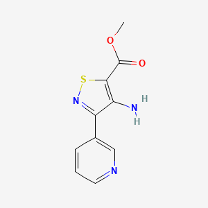molecular formula C10H9N3O2S B8298483 Methyl 3-(3-pyridyl)-4-amino-5-isothiazolecarboxylate 