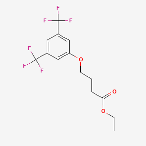 molecular formula C14H14F6O3 B8298489 Ethyl 4-[3,5-bis(trifluoromethyl)phenoxy]butanoate CAS No. 87964-28-1