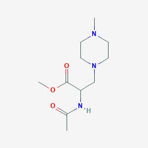 molecular formula C11H21N3O3 B8298536 Methyl 2-(acetylamino)-3-(4-methyl-piperazinyl)propanoate 