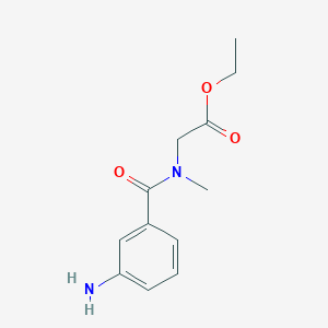 molecular formula C12H16N2O3 B8298548 [(3-Amino-benzoyl)-methyl-amino]-acetic acid ethyl ester 