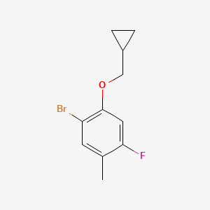 molecular formula C11H12BrFO B8298566 1-Bromo-2-cyclopropylmethoxy-4-fluoro-5-methyl-benzene 