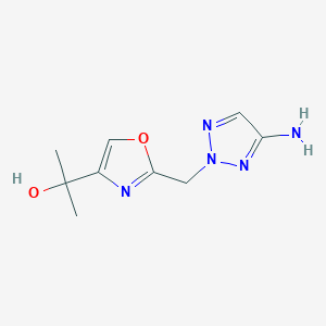 molecular formula C9H13N5O2 B8298569 2-(2-((4-Amino-2H-1,2,3-triazol-2-yl)methyl)oxazol-4-yl)propan-2-ol 