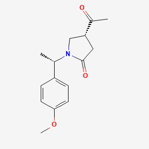 molecular formula C15H19NO3 B8298584 (R)-4-Acetyl-1-((S)-1-(4-methoxyphenyl)ethyl)pyrrolidin-2-one 