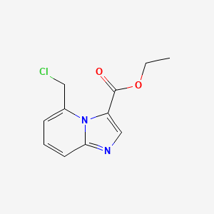 molecular formula C11H11ClN2O2 B8298598 3-Carbethoxy-5-chloromethylimidazo[1,2-a]pyridine 