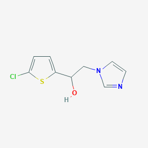molecular formula C9H9ClN2OS B8298608 1-(5-Chloro-2-thienyl)-2-(1-imidazolyl) ethanol 
