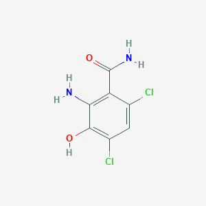 molecular formula C7H6Cl2N2O2 B8298617 2-Amino-4,6-dichloro-3-hydroxybenzamide 