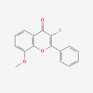 molecular formula C16H11IO3 B8298626 3-Iodo-8-methoxy-2-phenyl-chromen-4-one 