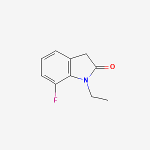 molecular formula C10H10FNO B8298654 1-Ethyl-7-fluoro-1,3-dihydro-indol-2-one 