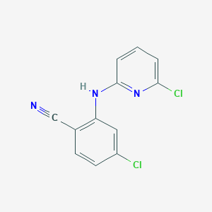 molecular formula C12H7Cl2N3 B8298676 4-Chloro-2-[(6-chloropyridin-2-yl)amino]benzonitrile 