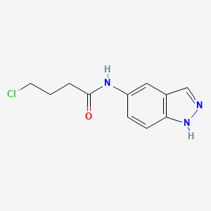 molecular formula C11H12ClN3O B8298732 4-chloro-N-(1H-indazol-5-yl)butanamide CAS No. 478828-56-7