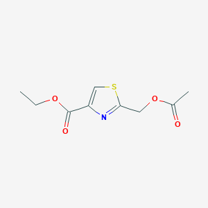 molecular formula C9H11NO4S B8298753 Ethyl 2-[(acetyloxy)methyl]thiazole-4-carboxylate CAS No. 1256240-35-3